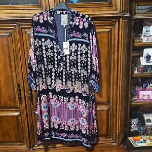 Johnny Was Multicolor Long Sleeve Dress